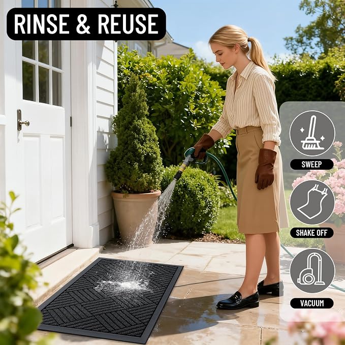 OLANLY Front Door Mat Outside Entrance 71x47, Heavy Duty Sturdy Natural Rubber - Image 7