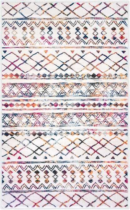 KUTA Boho Living Room Rug 8x10, Moroccan Multi-Color Washable Area Rugs Non Slip - Image 8