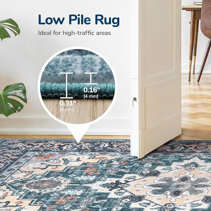 Lessymo 9 x 12 Area Rugs for Living Room, Machine Washable Area Rugs Boho Faux - Image 4