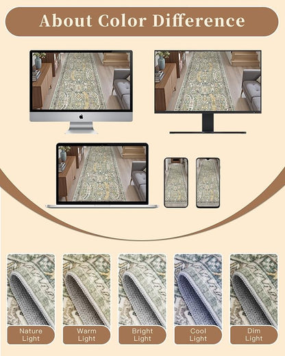 Madane Runner Rugs for Hallway 2x10 Long Washable Non-Slip Hallway Runner Rug - Image 9