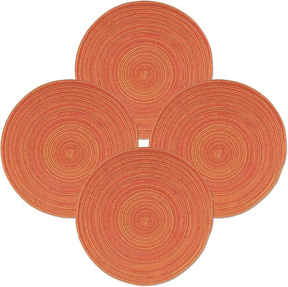 MIAOMIAO Round Placemats Set of 4 Woven Braided Place Mats | 14.5 Inch Cotton by Unknown