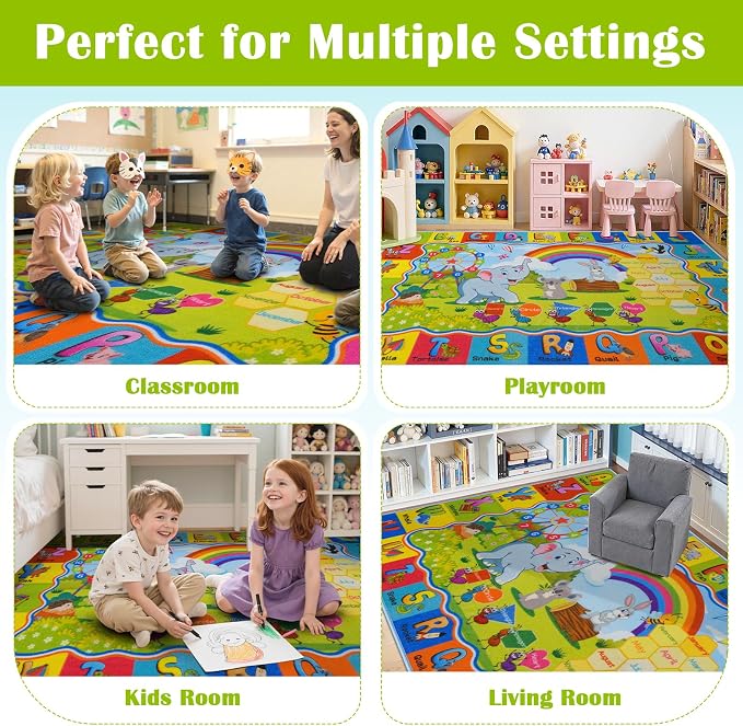STARUIA ABC Kids Rug for Playroom, Non-Slip Educational Toddler Rug for - Image 7