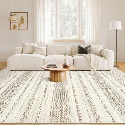 Nakagishi 12x15 Area Rugs Living Room: Washable Boho Large Neutral Modern Soft - Image 4