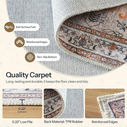HOOBRO 5 x 7 Area Rugs Washable, Living Room Rugs, Non-Slip Rug Stain Resistant - Image 9