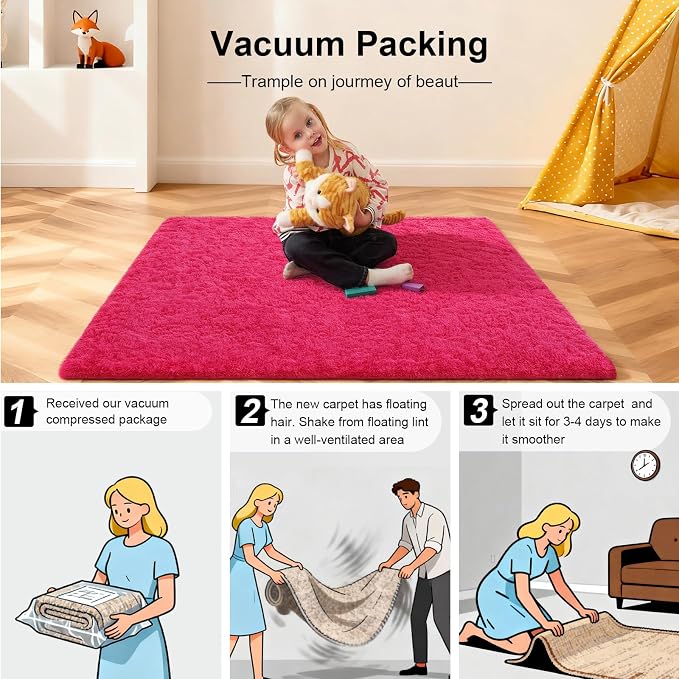 8x10 Area Rugs for Living Room, Large Fluffy Rugs for Bedroom, Fuzzy Shag Soft - Image 5