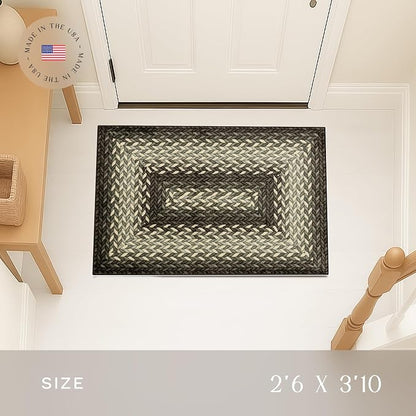 Maples Rugs Marion Bohemian Braided-Style Print Area Rug – Made in USA – - Image 2