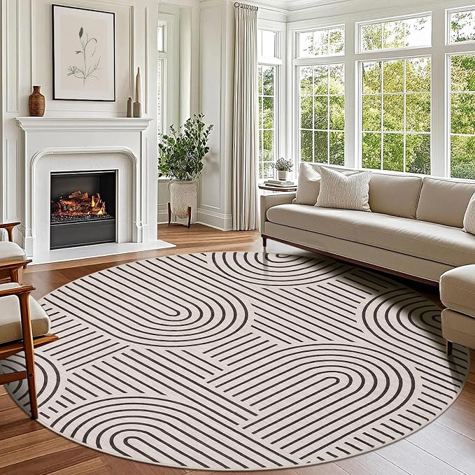 Washable Rug 4ft Area Rugs for Living Room, Abstract Rug for Bedroom, Soft - Image 8