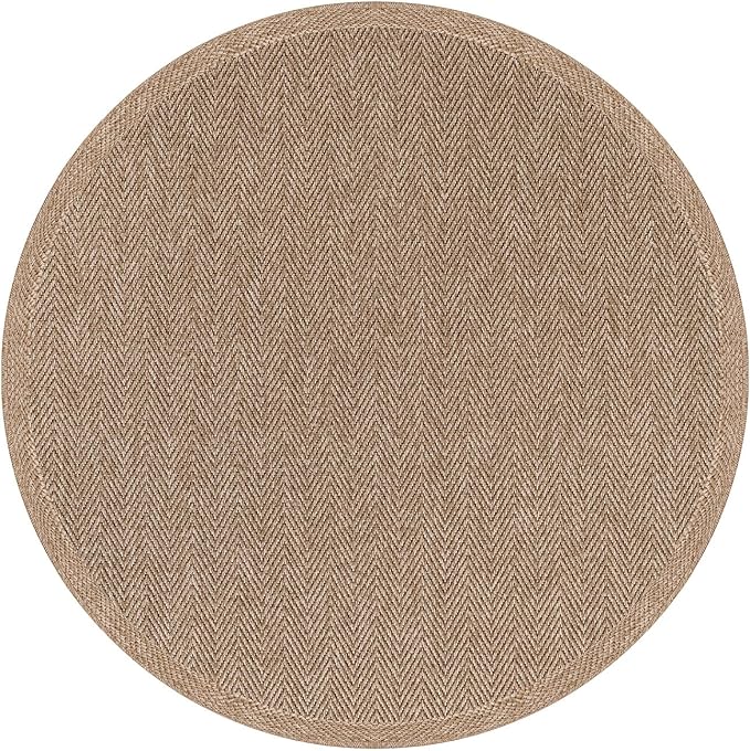CAMILSON Easy Jute Round Rug 4ft Indoor Outdoor Natural Color Fiber Area Rugs - Image 2