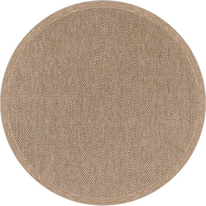 CAMILSON Easy Jute Round Rug 4ft Indoor Outdoor Natural Color Fiber Area Rugs - Image 2