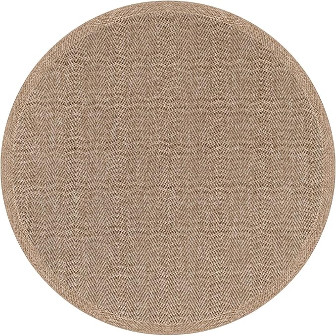 CAMILSON Easy Jute Round Rug 6ft Indoor Outdoor Natural Color Fiber Area Rugs - Image 2