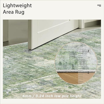 Soalmost 7x10 Area Rug for Living Room Washable Abstract Vintage Soft Thin - Image 7