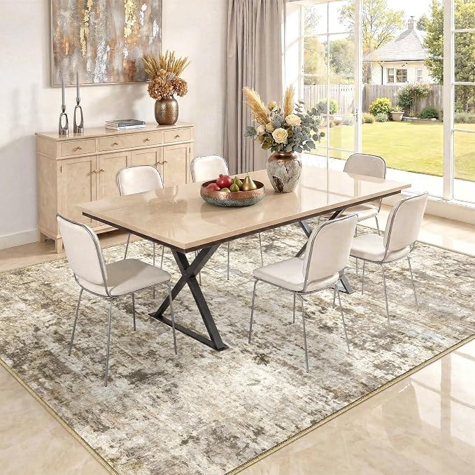 8x10 Area Rugs Washable Living Room Rug-No Slip Soft Carpets Modern Abstract - Image 4