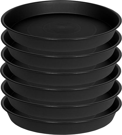 6 Pack Plastic Plant Saucer Water Drip Tray, 4 5 6 7 8 9 10 11 12 13 15 17 19 by Bleuhome