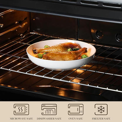 MALACASA 10" Large Pasta Bowls Set of 4, 56 OZ Wide and Shallow Salad Bowls - Image 4