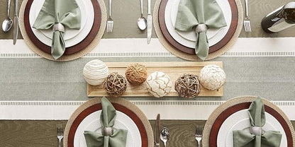 DII Dobby Stripe Table Runner, 13x108 Artichoke & Cream Background - Image 10