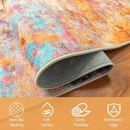 9x12 Area Rugs for Living Room Rug Washable: Abstract Large Rug for Dining Room - Image 4