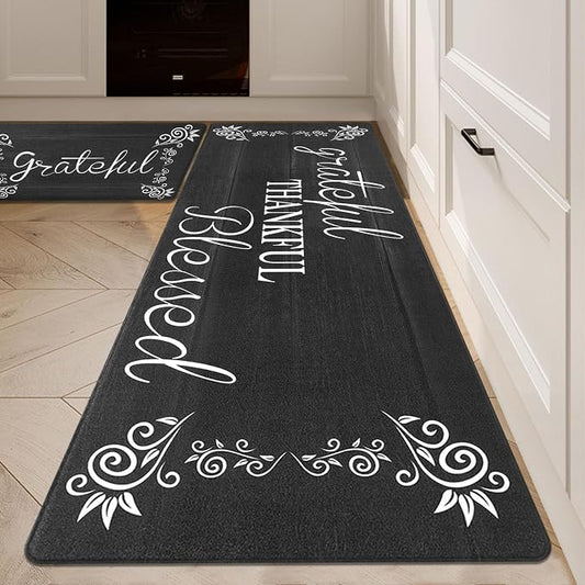 HEBE Anti Fatigue Kitchen Mat Set of 2 Non Slip Cushioned Kitchen Mats by HEBE
