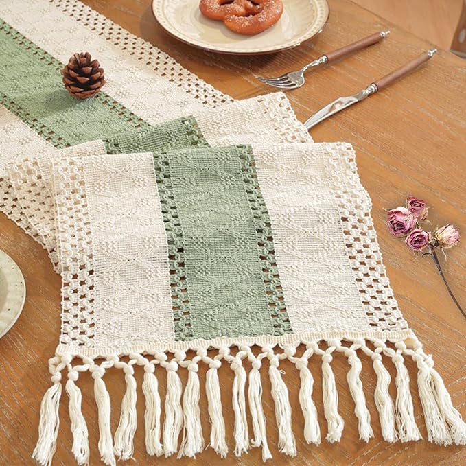 Sage Green Table Runner 120 Inches Long by Niviy