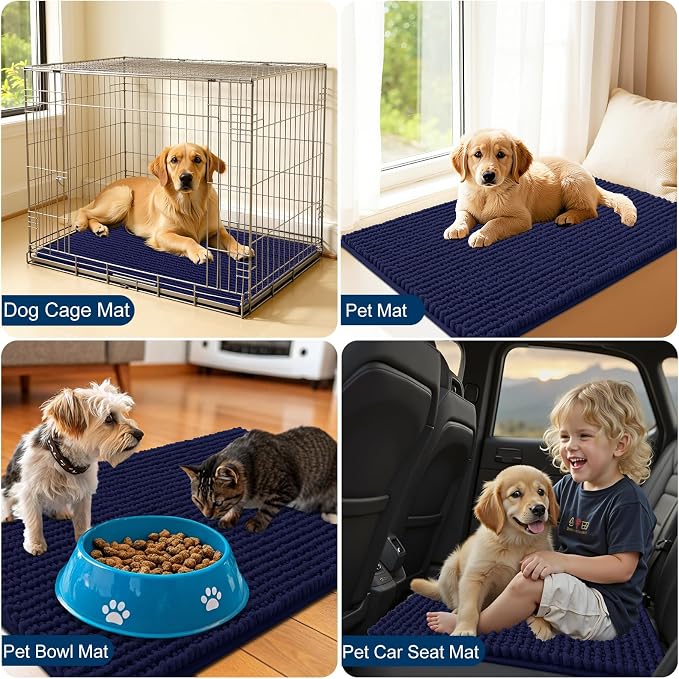 OLANLY Dog Door Mat for Muddy Paws 36x24, Ultra Absorbent Chenille Mud Doormat - Image 7