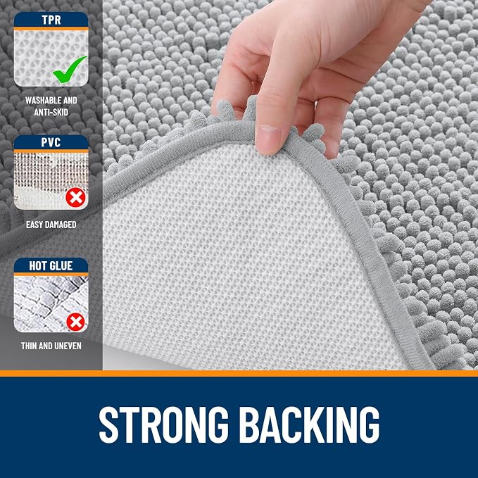 OLANLY Toilet Rugs U-Shaped 20x20, Extra Soft Absorbent Chenille Contour - Image 6