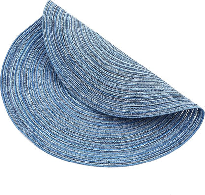 SHACOS Round Braided Placemats Set of 12 Circle Place Mats Cotton Polyester - Image 8