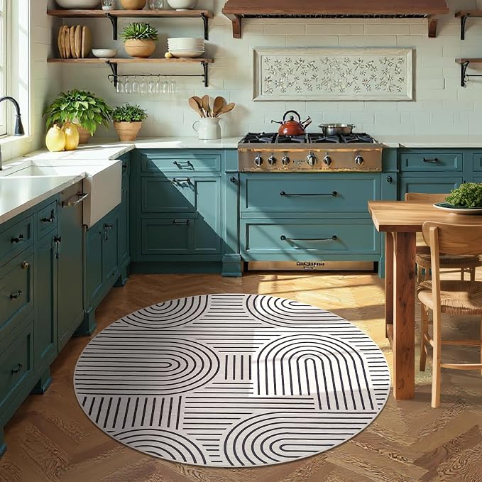 Washable Rug 4ft Area Rugs for Living Room, Abstract Rug for Bedroom, Soft - Image 3