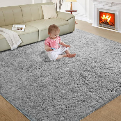 Ultra Soft Rug for Living Room, 4X6 Fluffy Shag Area Rug for Bedroom, Modern - Image 9