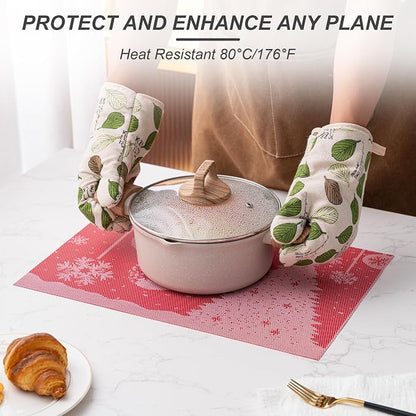 Placemats Set of 4 Washable Indoor | Outdoor Vinyl Place Mats - Image 3