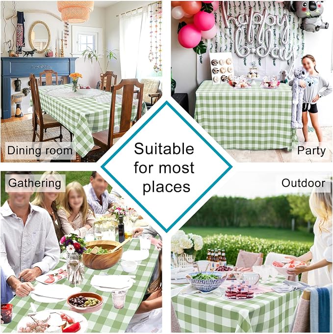 Checkered Tablecloth Rectangle, 70 x 90 Inch - Image 2