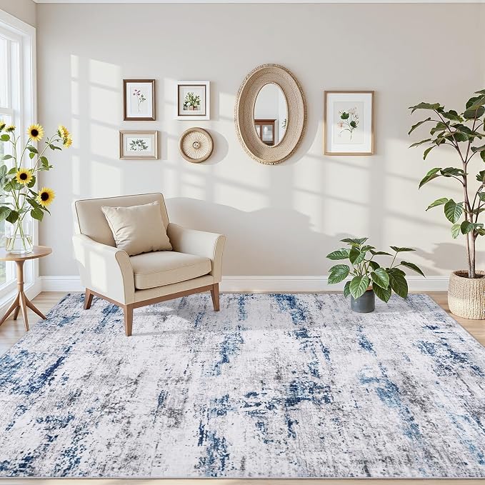 Area Rugs 6x9 Living Room: Large Modern Abstract Washable Rug Soft Anti-Skid - Image 6