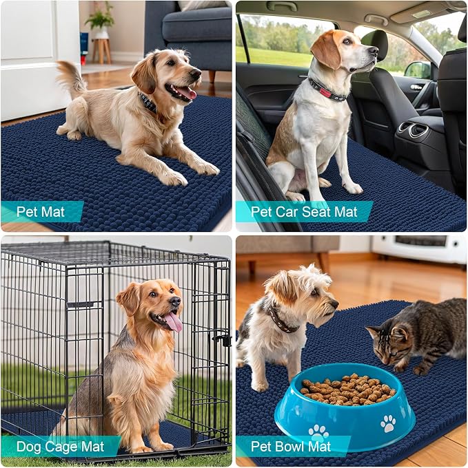 OLANLY Dog Door Mat for Muddy Paws 50x30, Absorbs Moisture and Dirt, Absorbent - Image 7