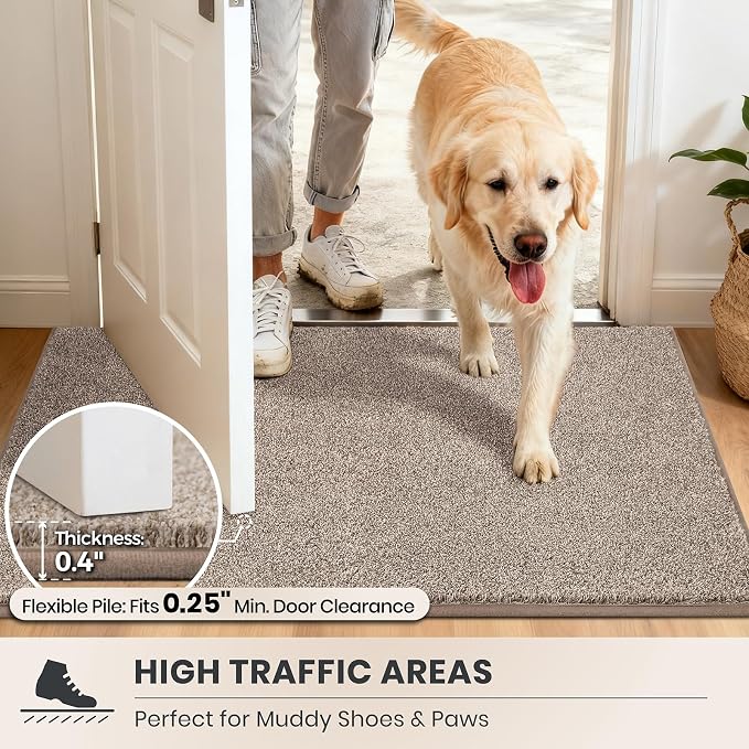 PURRUGS Dirt Trapping Door Mat 24" x 35.5", Non-Slip Machine Washable Entryway - Image 6