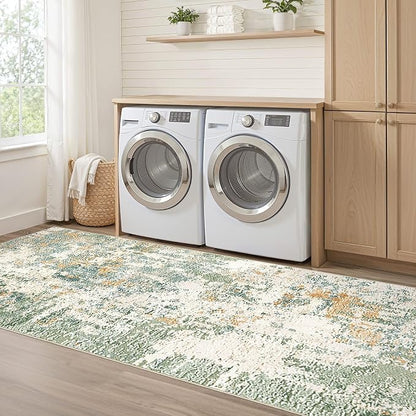 Runner Rug Kitchen Washable Rugs: 3x8 Non-Slip Abstract Soft Modern Stain - Image 7