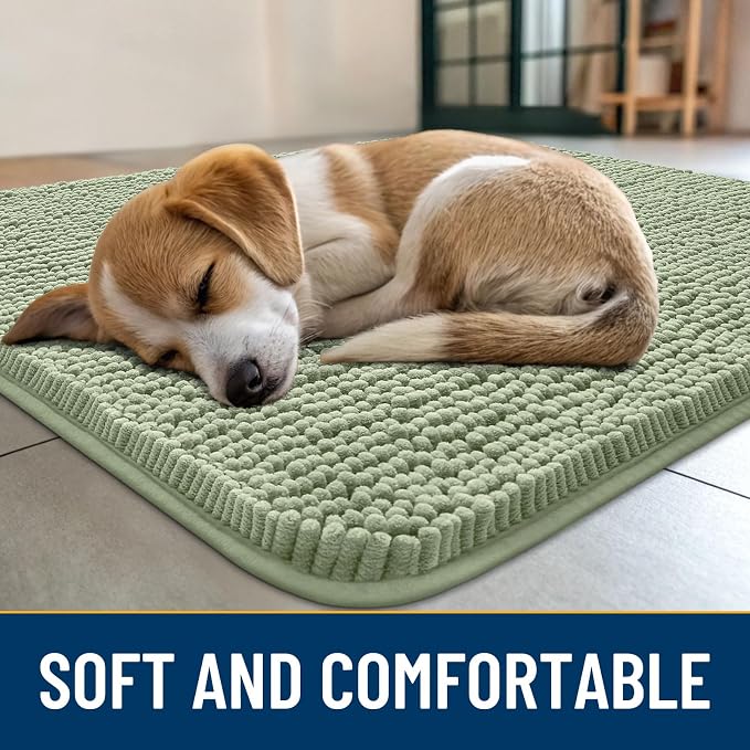 Smiry Dog Door Mat for Muddy Paws 36x24, Absorbent Dirt Trapper, Non-Slip - Image 2