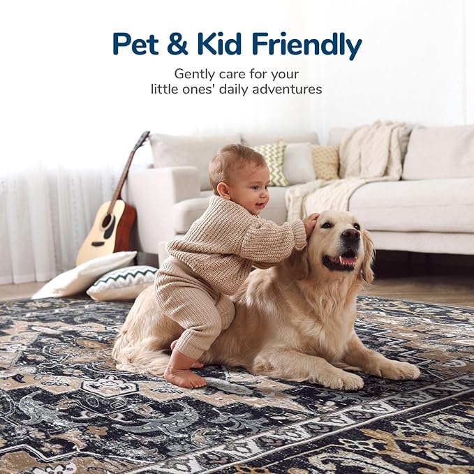 Lessymo Area Rugs 5x8, Machine Washable Area Rug, Super Soft Faux-Wool Area Rugs - Image 8