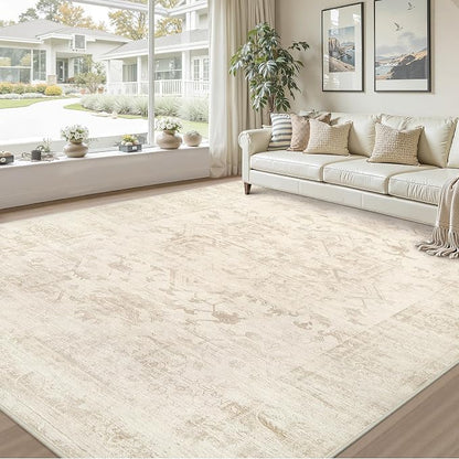 Area Rugs 9x12 Living Room: Vintage Boho Neutral Washable Rug Indoor Soft Large - Image 9