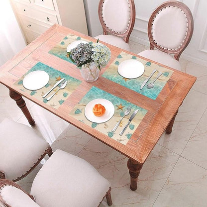 Sea Turtles Beach Placemats Set of 4 Linen Washable Non-Slip Heat-Resistant - Image 6