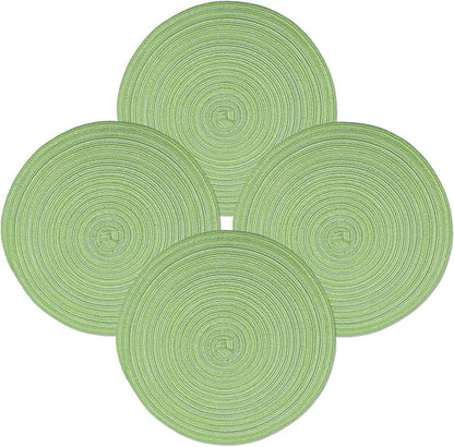 MIAOMIAO Round Placemats Set of 4 Woven Braided Place Mats | 14.5 Inch Cotton by Unknown