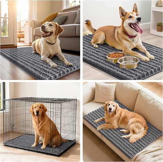 Smiry Dog Door Mat for Muddy Paws 40x24, Absorbent Dirt Trapper, Non-Slip - Image 7