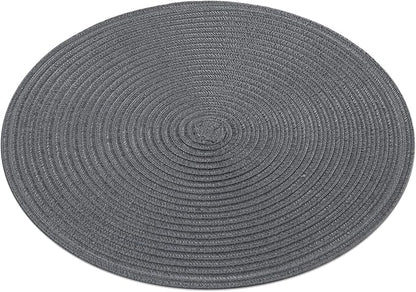 SHACOS Round Placemats Set of 6 Washable 15 inch Round Table Mats Cotton - Image 9