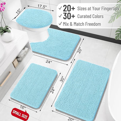 OLANLY Bathroom Rugs 35x24, Extra Soft Absorbent Chenille Bath Rugs, Rubber - Image 2