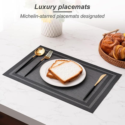 Placemats Set of 4 Washable Indoor | Outdoor Vinyl Place Mats - Image 5