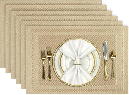 Aofmee Placemats Set of 6, Washable PVC Place Mats, Heat Resistant Non-Slip by Aofmee