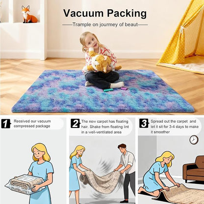 3x5 Rugs for Bedroom, Fluffy Area Rugs for Living Room, Small Fuzzy Shag Soft - Image 5