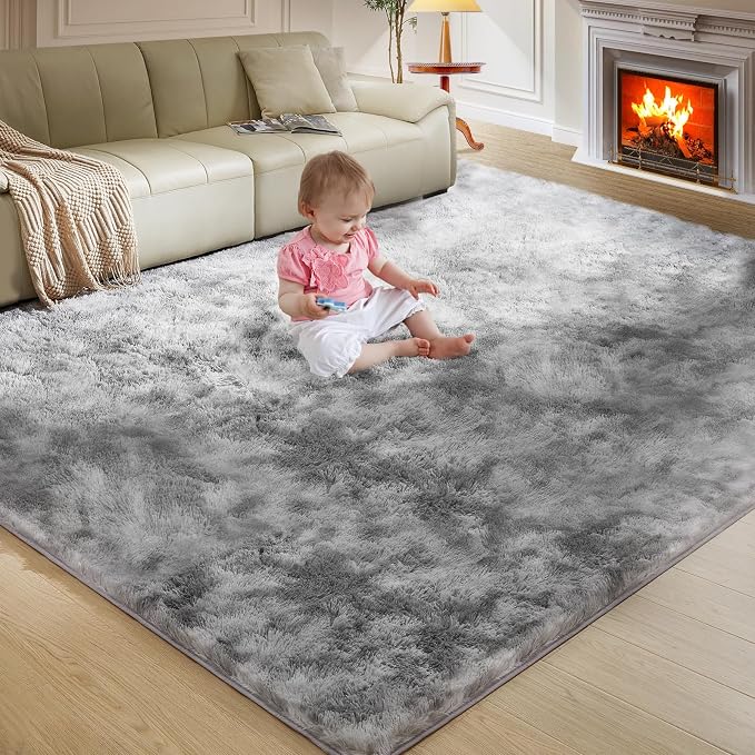 Ultra Soft Rug for Living Room, 6X9 Fluffy Shag Area Rug for Bedroom, Modern - Image 9