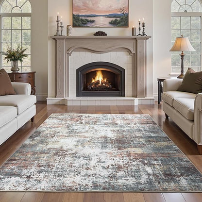 5x7 Area Rugs, Abstract Modern Machine Washable Rugs - Image 8