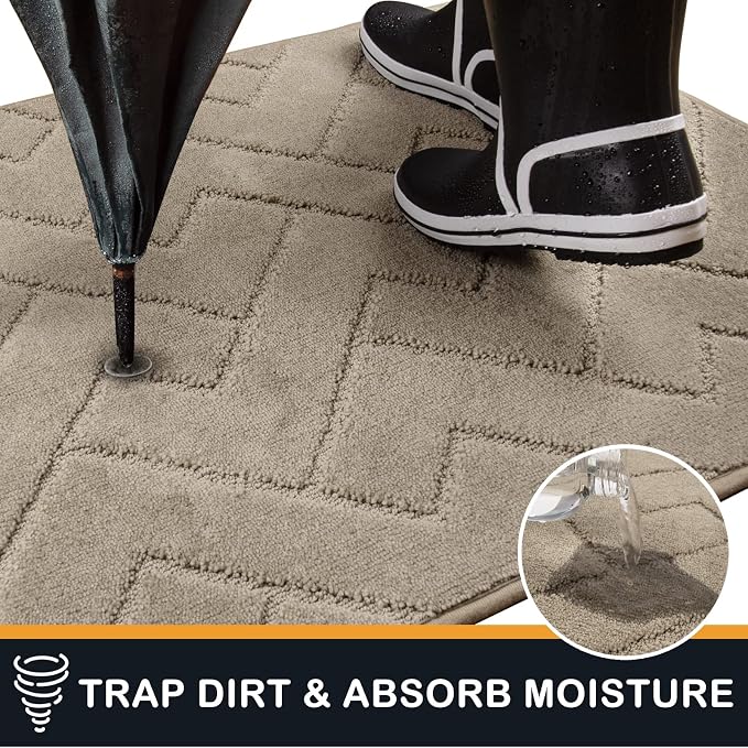 PURRUGS Dirt Trapping Door Mat 24" x 70", Non-Slip Machine Washable Entry Rug - Image 3