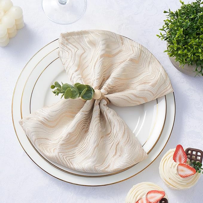 APTWOW Napkin Rings Set of 6, Easter Napkin Rings, Wood Bead Farmhouse Napkins - Image 4