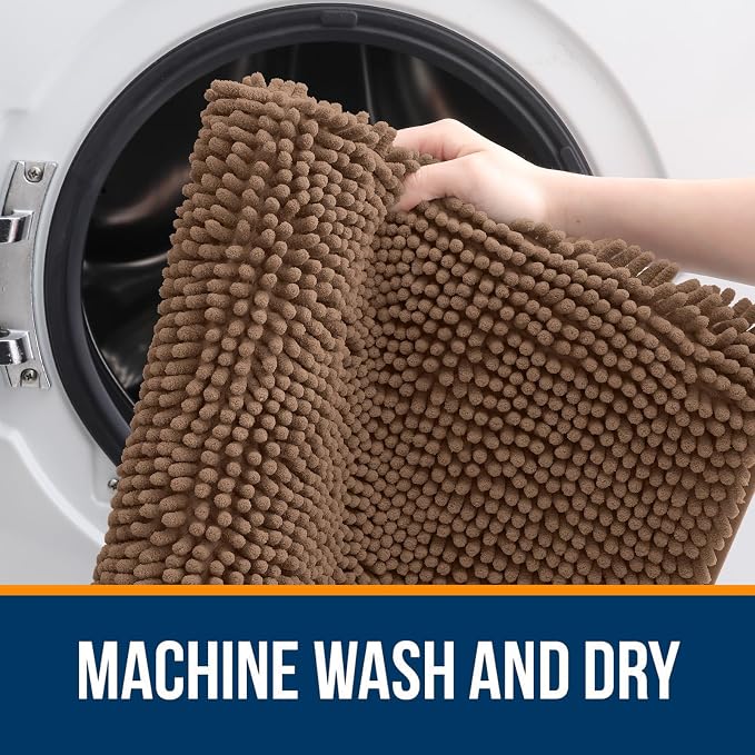 OLANLY Small Bathroom Rugs 24x16, Extra Soft Absorbent Chenille Bath Rugs - Image 6
