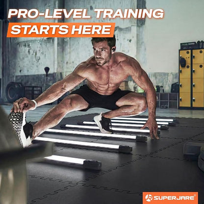 SUPERJARE 0.56'' Thick 36 Pcs 144 Sq Ft Rubber Top Exercise Equipment Mats - Image 2